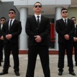 Professional security officer patrolling Texas neighborhood